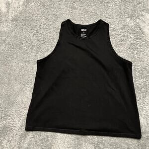 Girlfriend Collective Tank Top Womens Medium Black Cropped Stretch Boxy